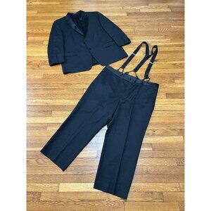Jones New York Mens Tuxedo Size 50R Suit Blazer Jacket 44x27 Pants Wool Black